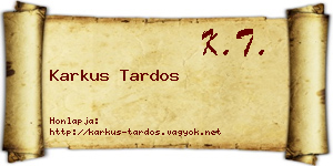 Karkus Tardos névjegykártya